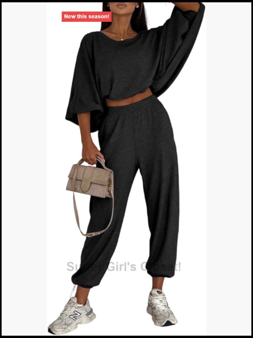 2 Piece Lounge Set Bubble Crop Top Drawstring Jogger Pants Matching Airport
